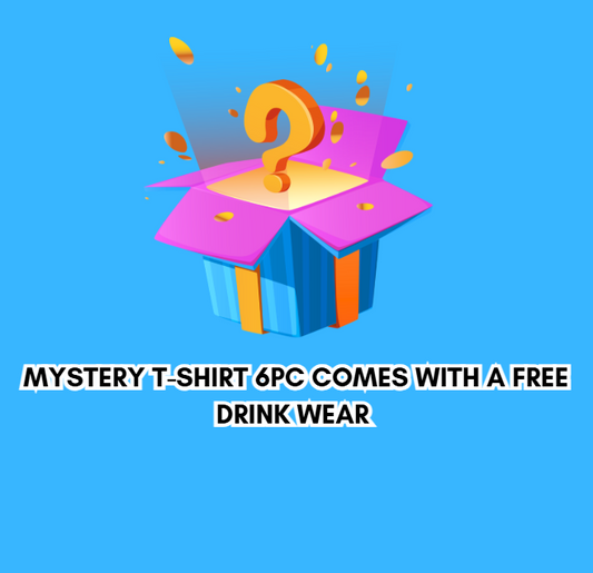 MYSTERY BUNDLE 6PC T-SHIRT COMES WITH A FREE DRINK WEAR  HOT DEALS