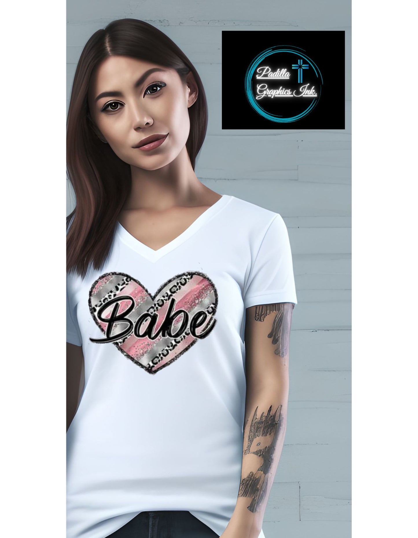 "Babe" Heart Print T-Shirt