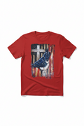 CROSS & FLAG T-shirt crew-neck ready to go #3963