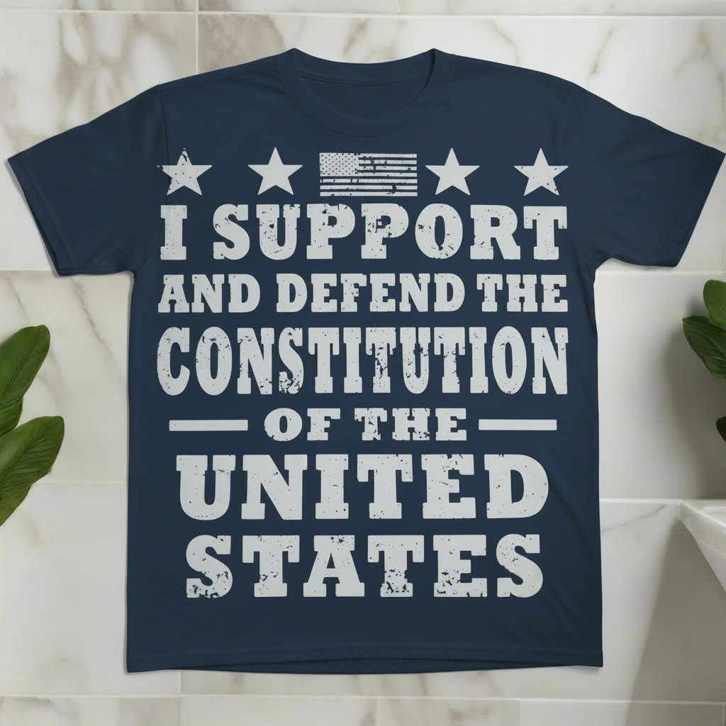 I support and defend the constitution of the USA T-shirt crew-neck ready to go #1141