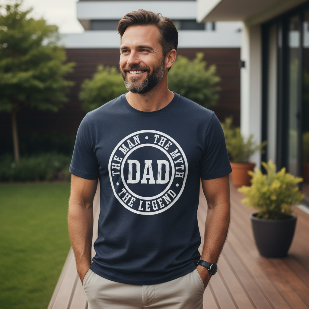 DAD THE MAN THE MYTH THE LAGEND T-shirt Crew-neck ready to go #1182