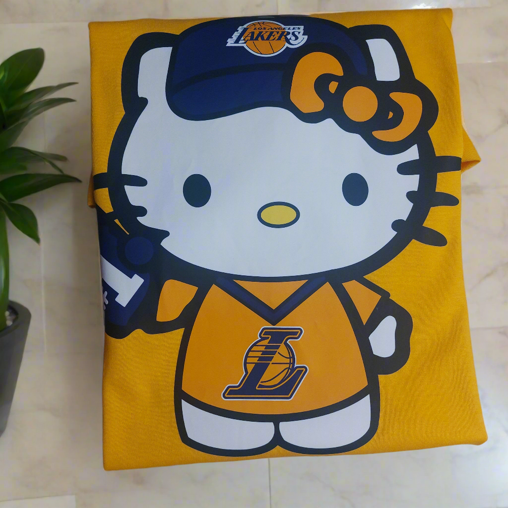 Kitty basketball T-shirt Crew-neck ready to go #1139