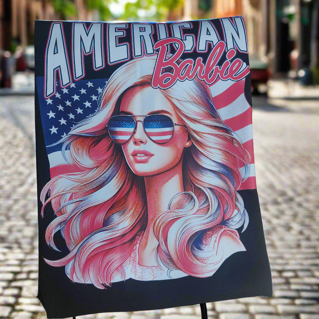 American Barbie t-shirt V-neck ready to go