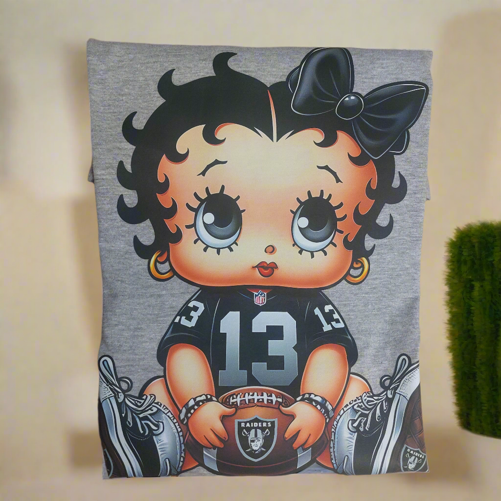 Betty Boop football team t-shirt crew-neck ready to go