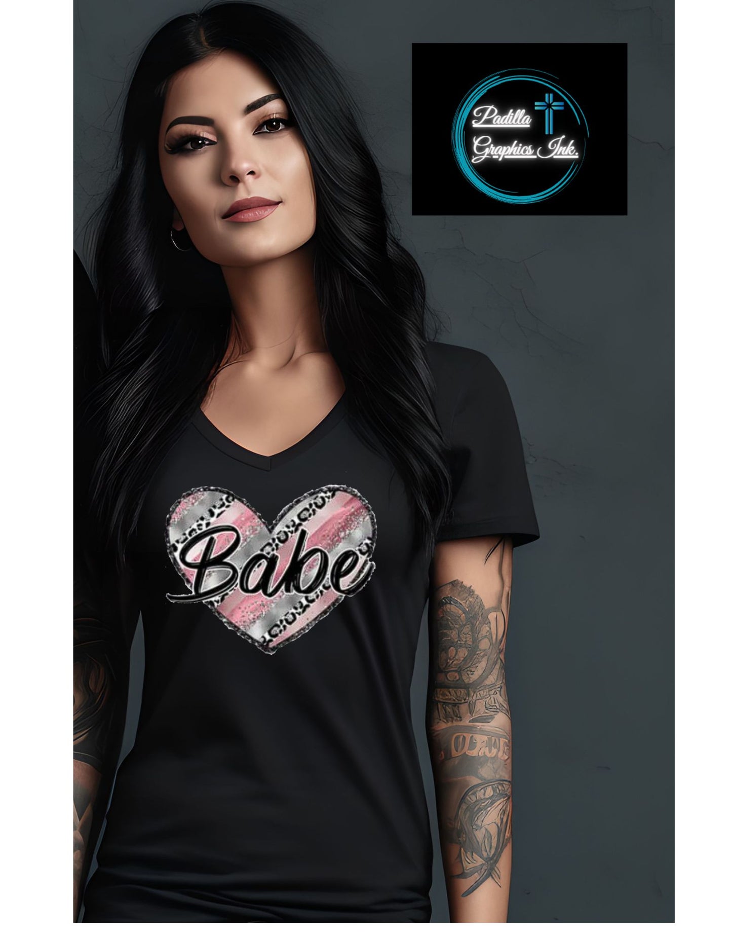 "Babe" Heart Print T-Shirt