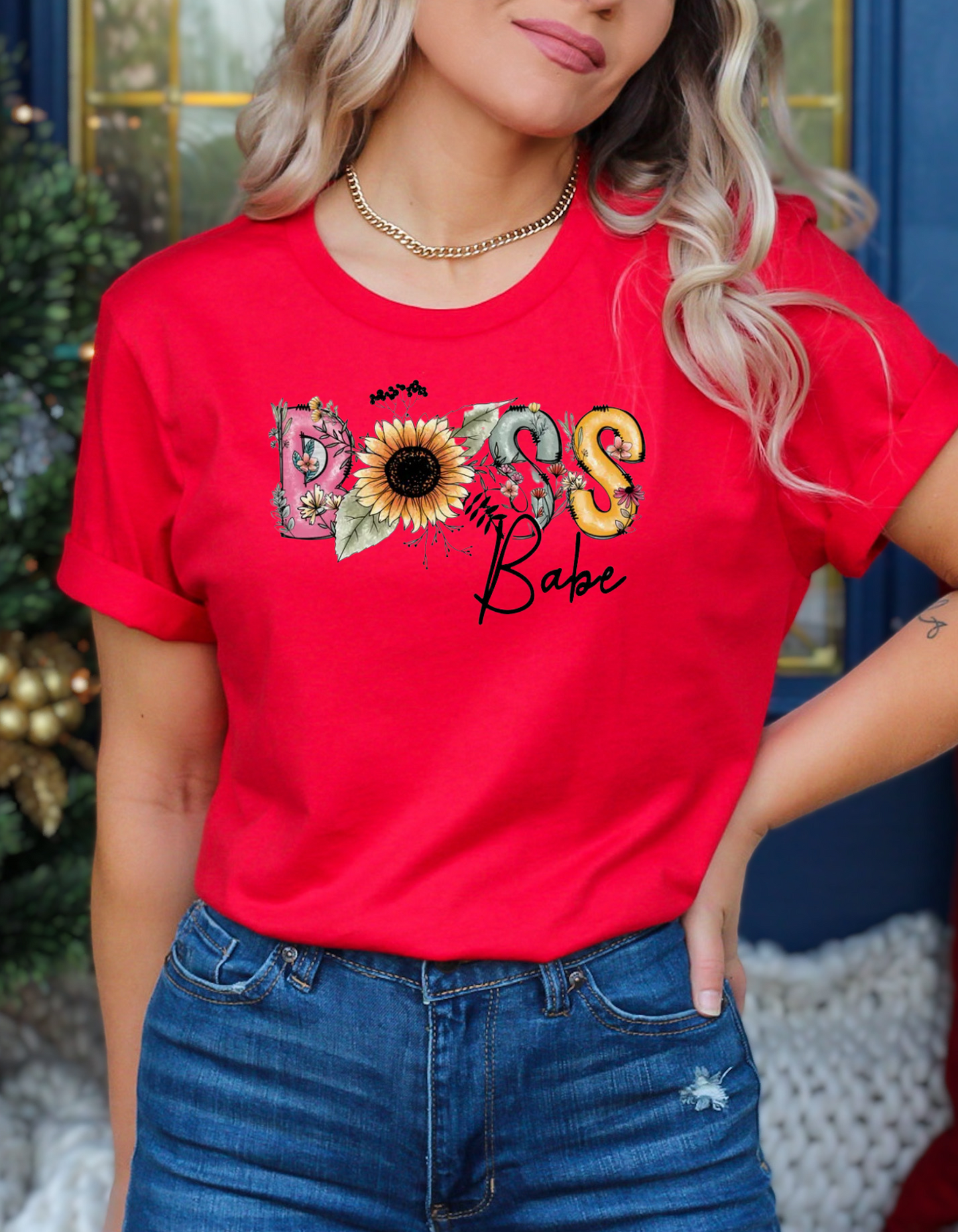 "Boss Babe" Floral T-Shirt