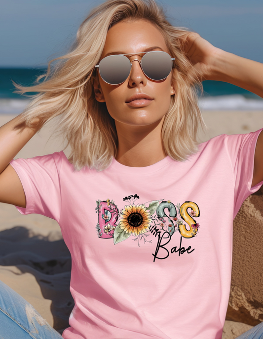 "Boss Babe" Floral T-Shirt