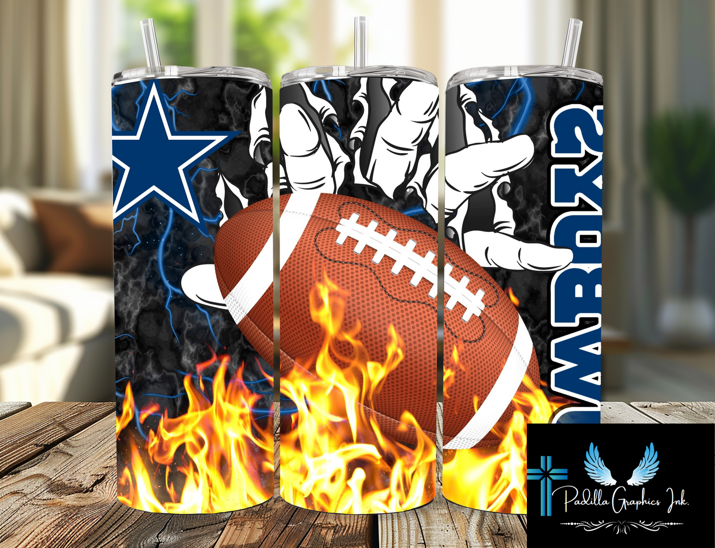 Football 20oz tumbler