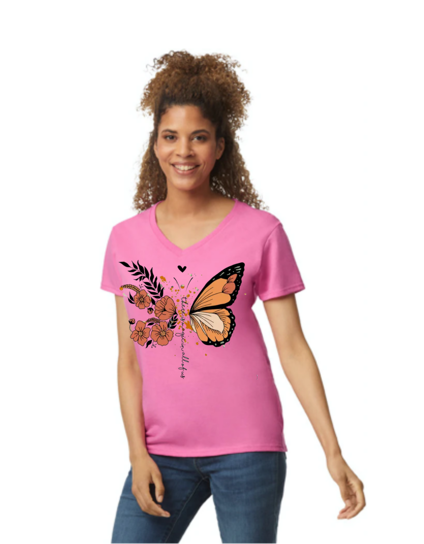 "Magic Is In All Of Us" Butterfly Print T-Shirt