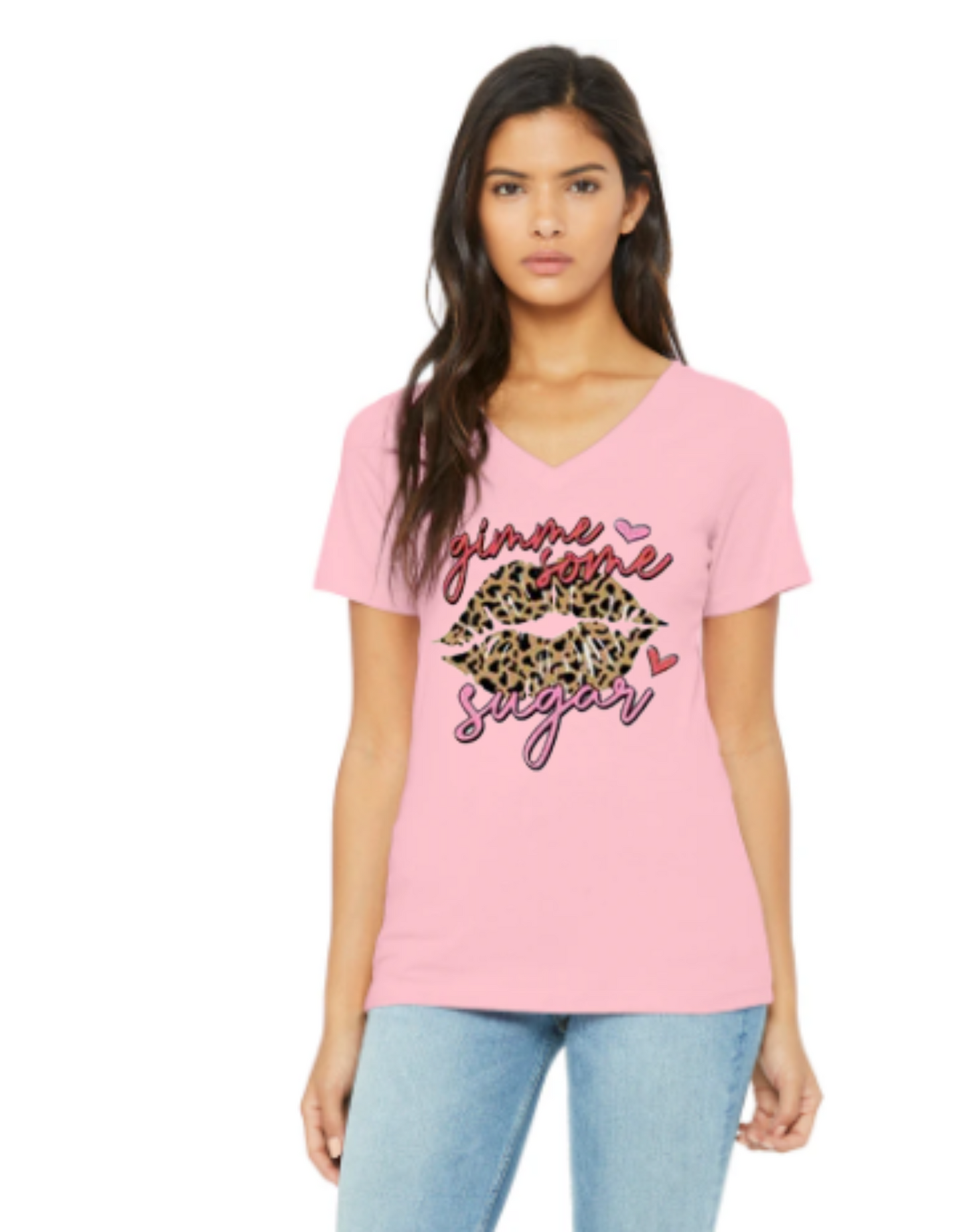 "Gimme Some Sugar" Leopard Print Lips T-Shirt