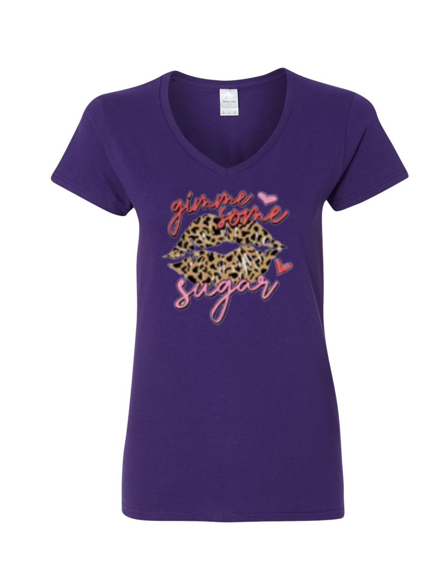 "Gimme Some Sugar" Leopard Print Lips T-Shirt