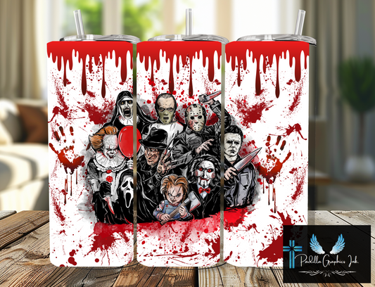 Horror friends 20oz tumbler Halloween