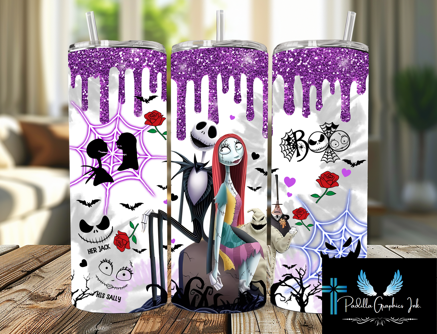 jack & sally 20oz tumbler HALLOWEEN