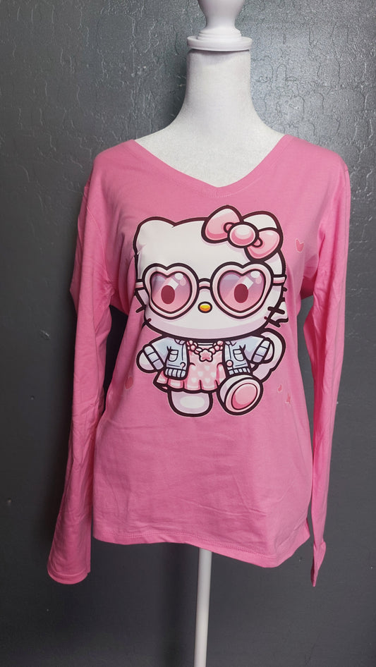 Long sleeve V-neck KITTY