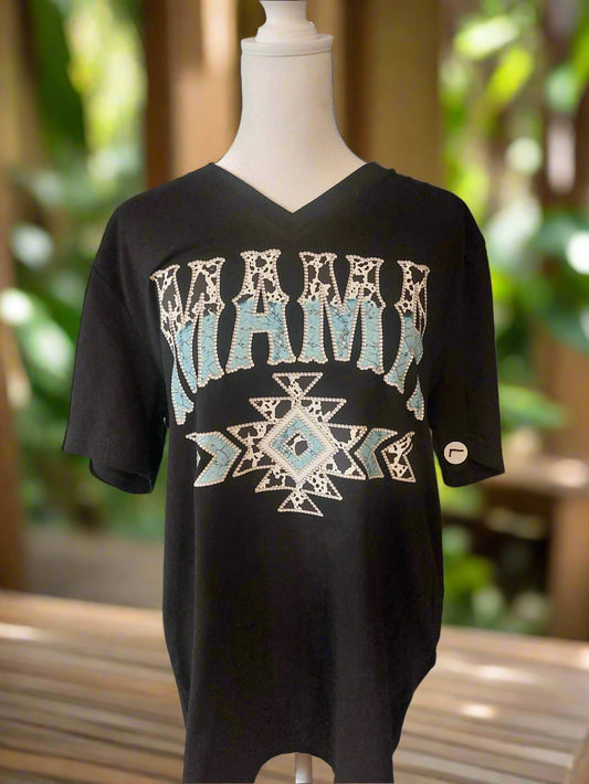 MAMA AZTEC V-NECK T-SHIRT