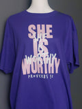 SHE IS WROTHLY CREW NECK T-SHIRT #3929