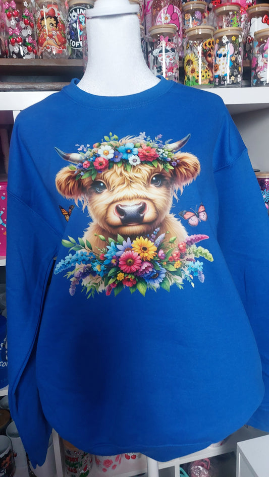 Cow crew neck sweater