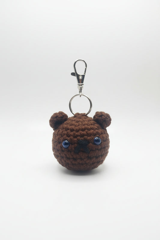 Teddy crochet keychain
