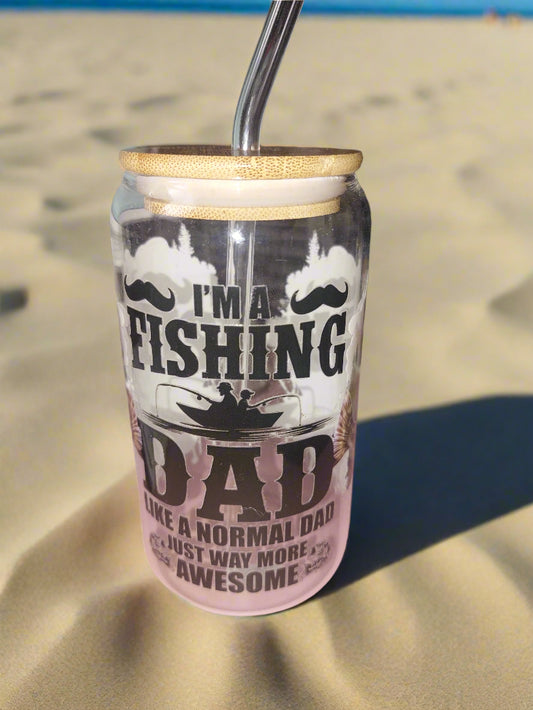 DAD FISHING glass tumbler 12OZ