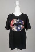 USA LIPS V-NECK T-SHIRT #1545