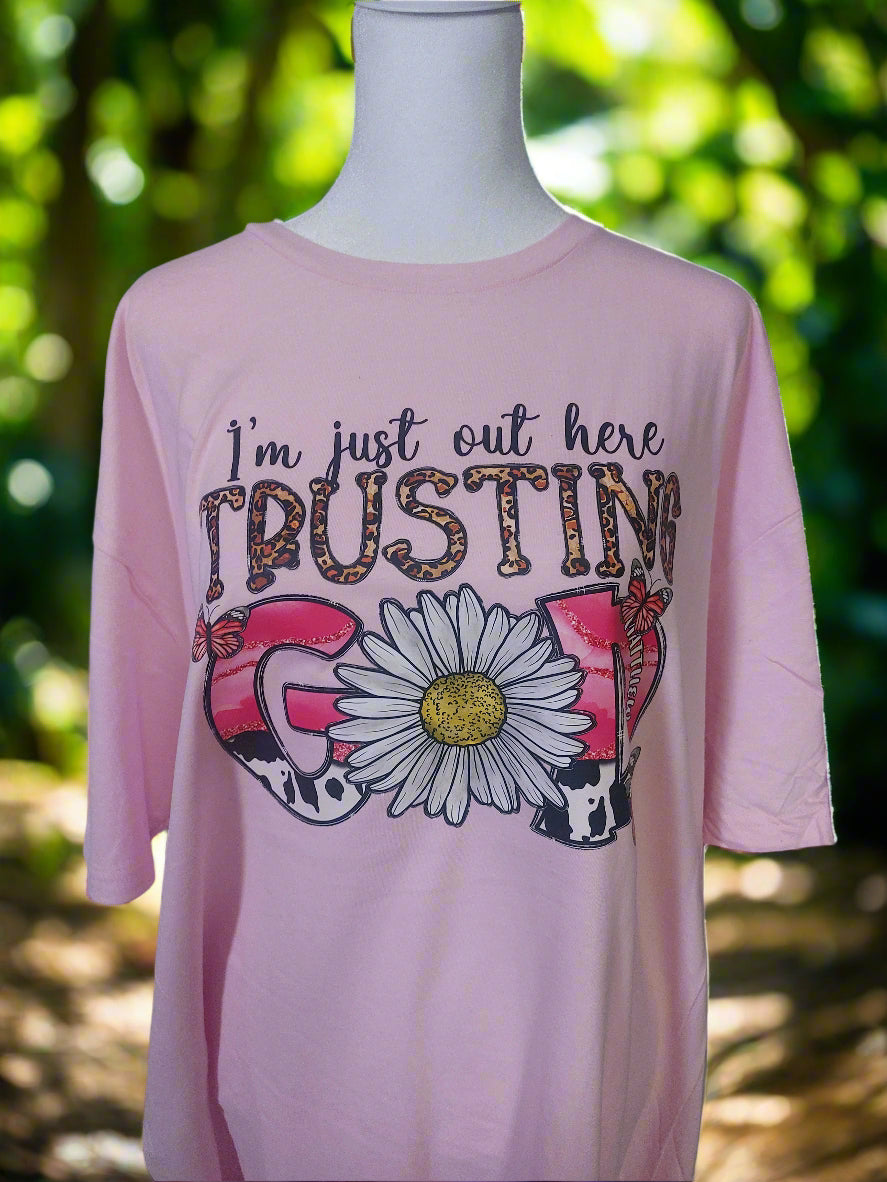I'm just out here trusting GOD CREW NECK T-SHIRT