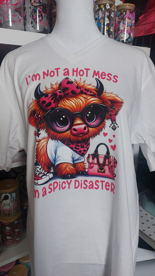 I'm not a hot mess I'm a spicy disaster V-NECK T-SHIRT
