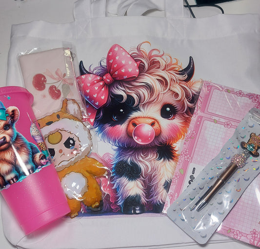 Cow bundle  with a tote bag ready to go