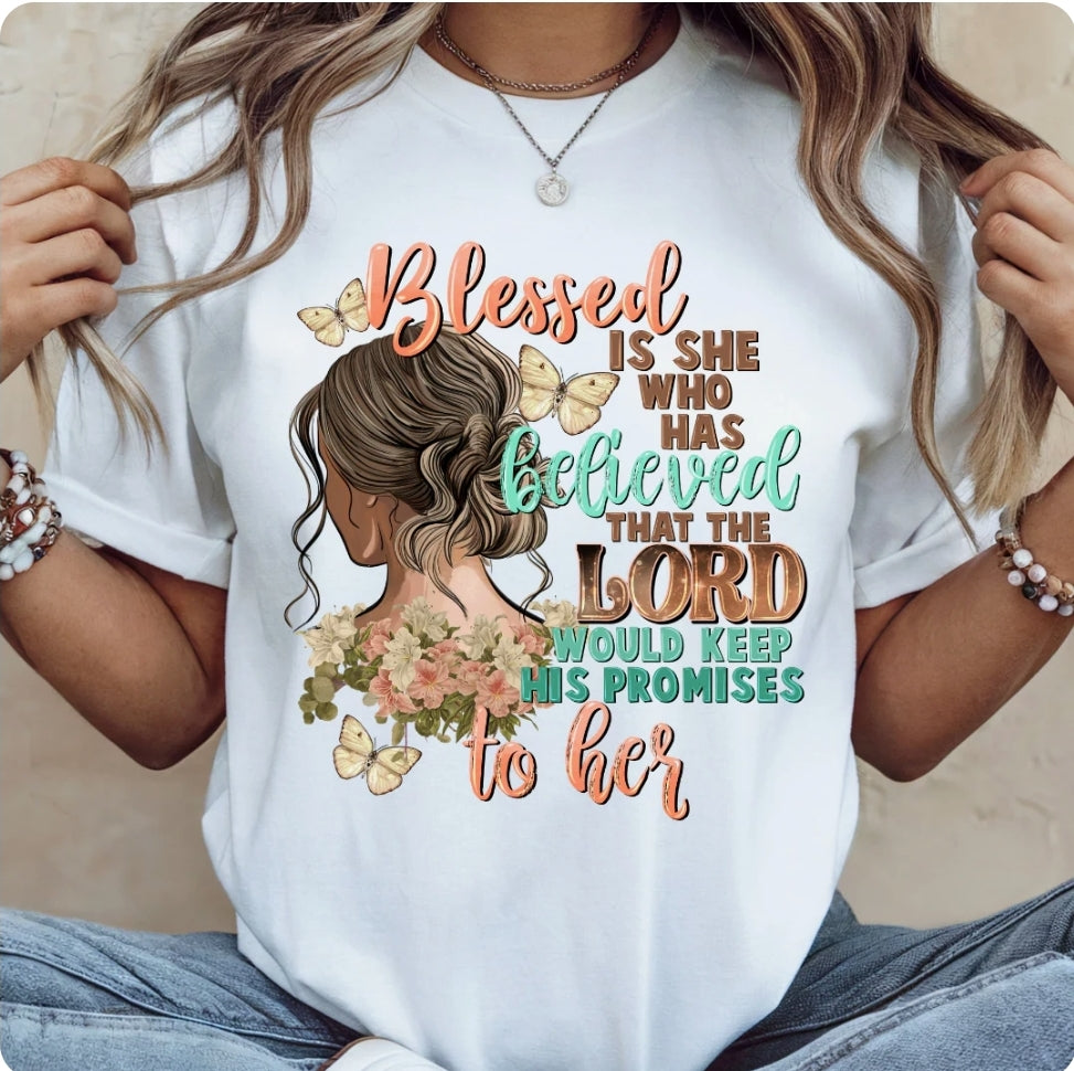 Blessed CREW NECK T-SHIRT #3964