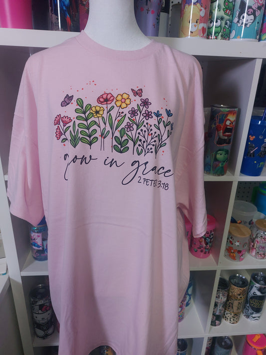 Grace 2 Petter 3:18  CREW NECK T-SHIRT