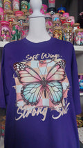 SOFT WINGS SRONG SOUL BUTTERFLYCREW NECK T-SHIRT #3934