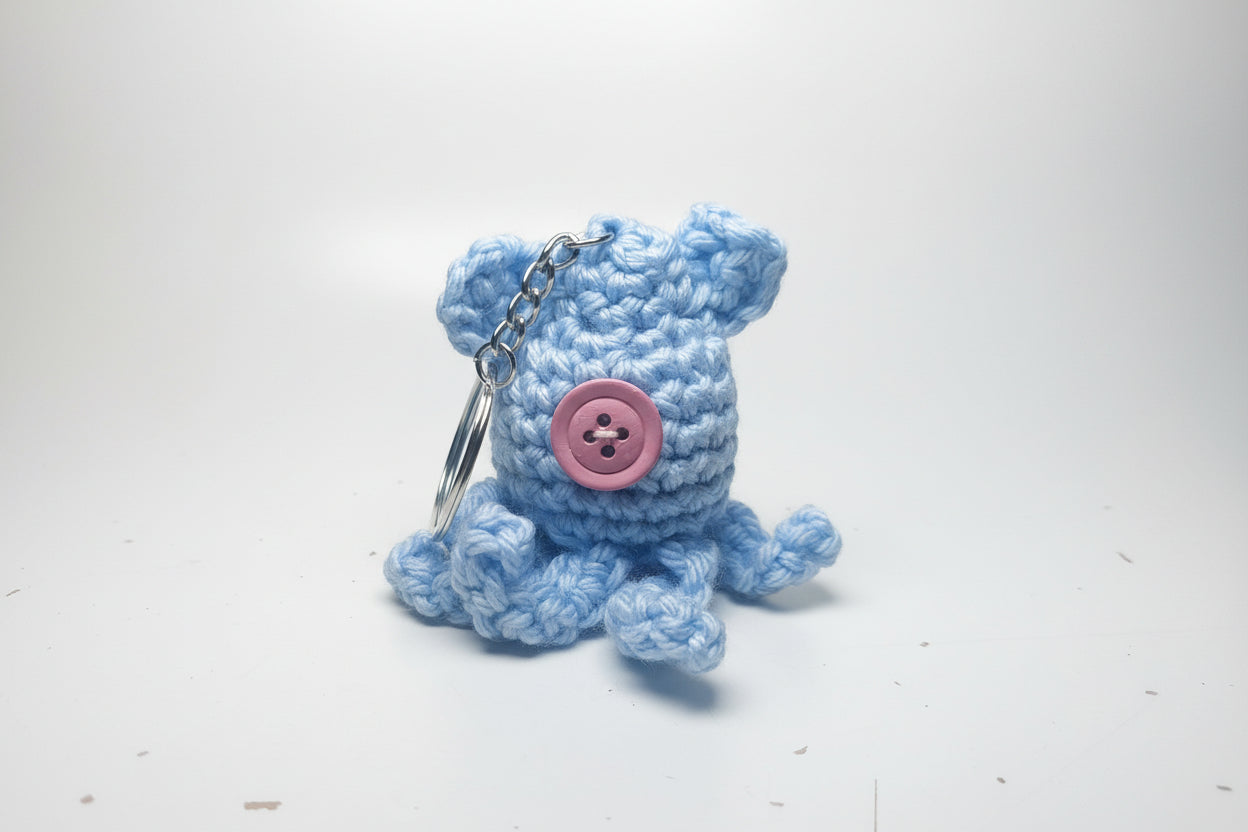 Octopus crochet keychain