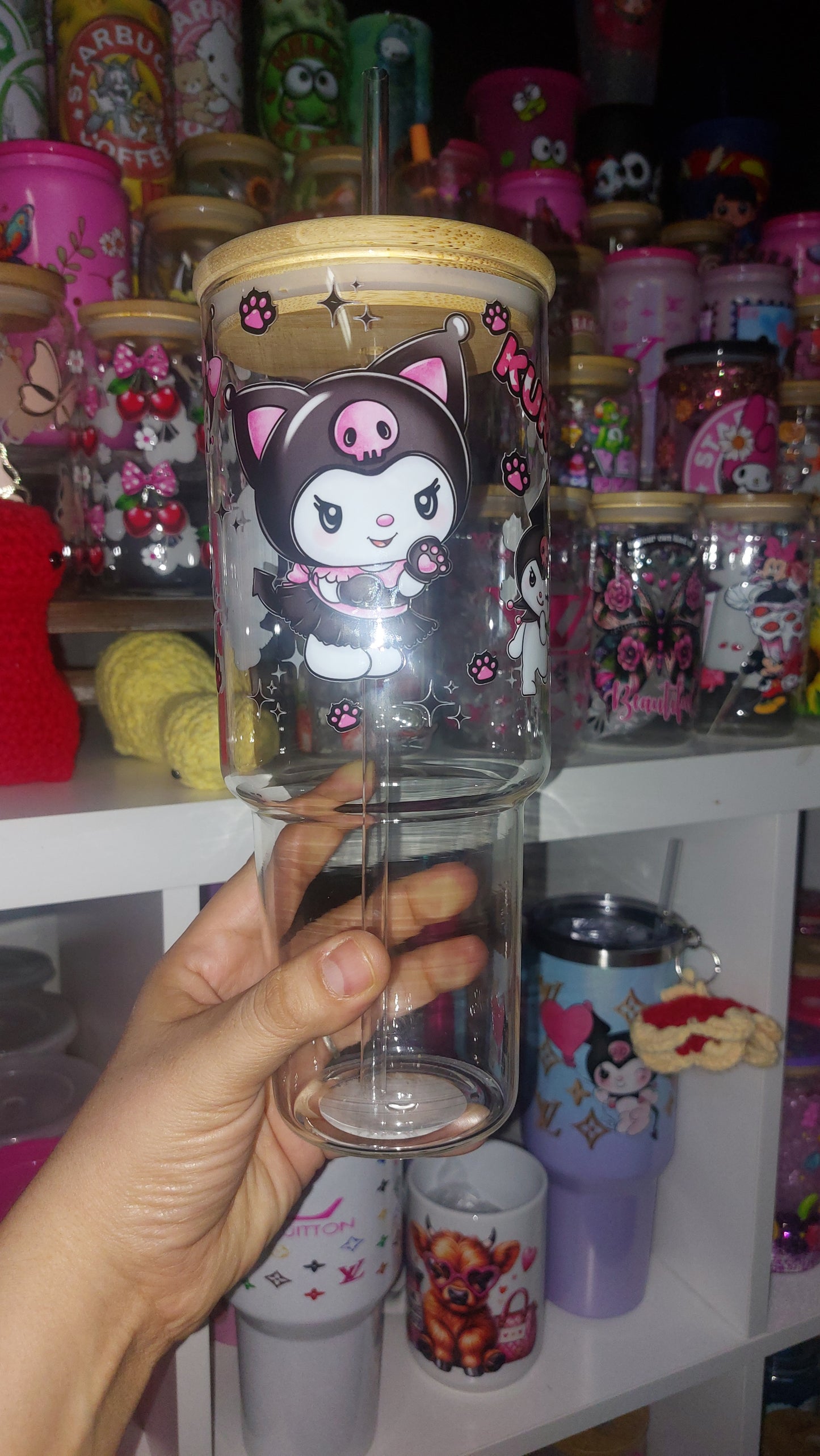 Koromiii 40oz GLASS TUMBLER WITH HANDLE