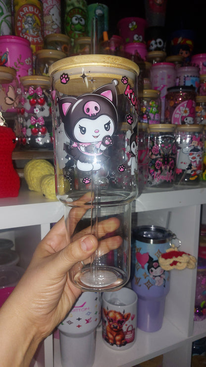 Koromiii 40oz GLASS TUMBLER WITH HANDLE