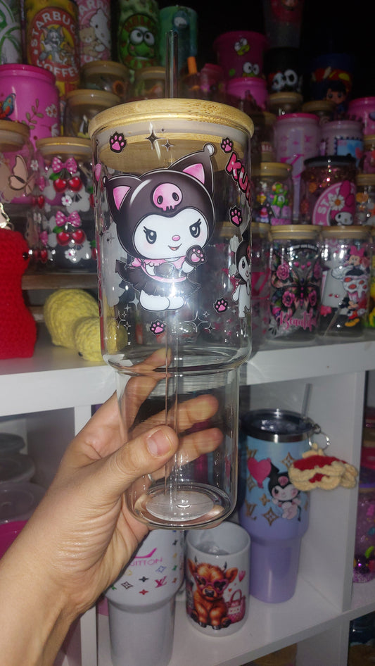 Koromiii 40oz GLASS TUMBLER WITH HANDLE