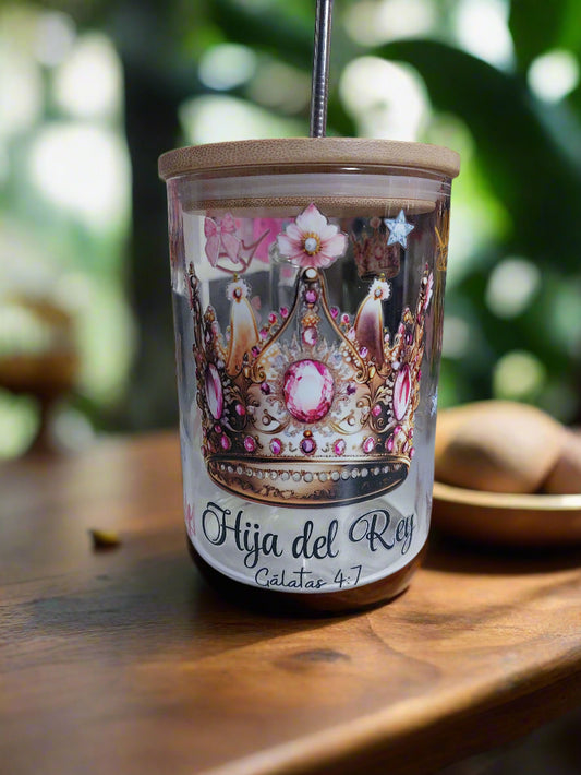 Hija del REY mug 17oz with lid & straw