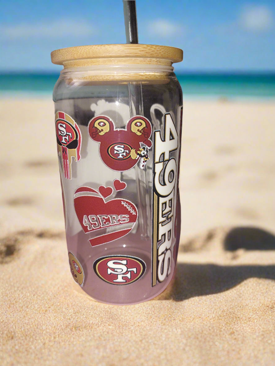 FOOTBALL  Glass Tumbler 12OZ