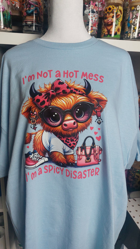 Im not a hot mess im a spicy disazter CREW NECK T-SHIRT