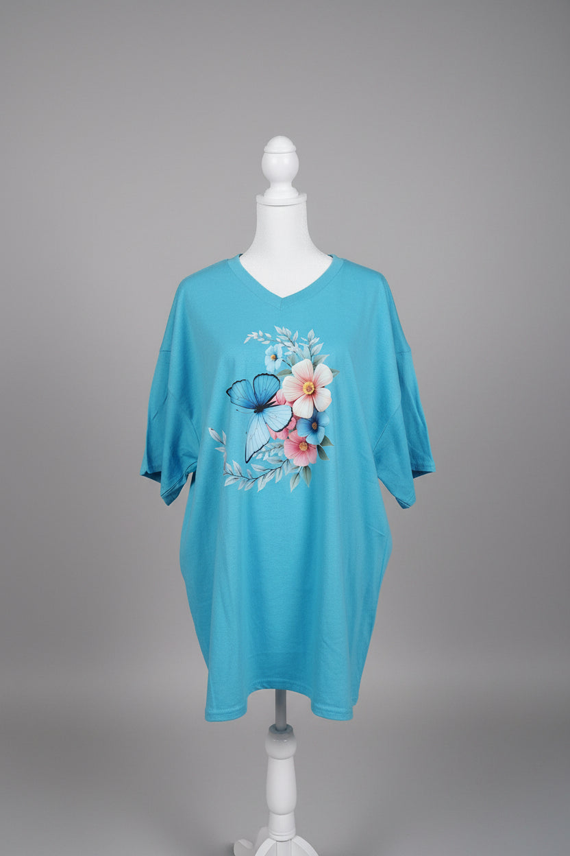 BUTTERFLY V-NECK T-SHIRT  #3939