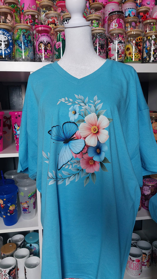 BUTTERFLY V-NECK T-SHIRT