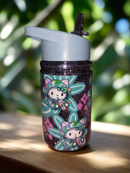 Kitty Plastic Kids Snow globe Tumbler 10oz