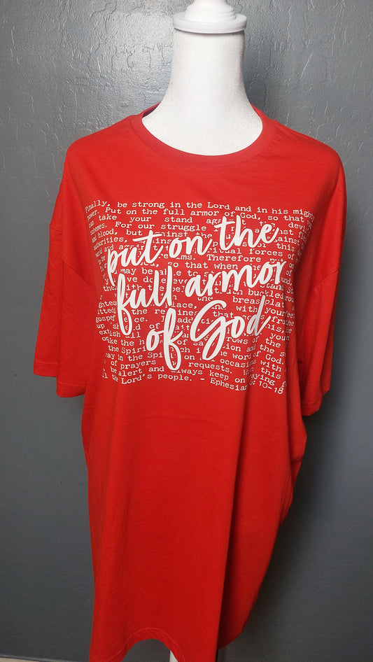 PUT ON THE FULL ARMOR OF GOD  CREW NECK T-SHIRT