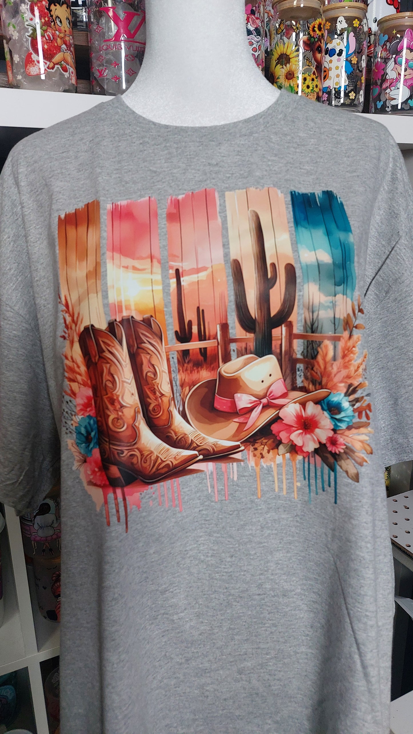 Country style  crew neck t-shirt