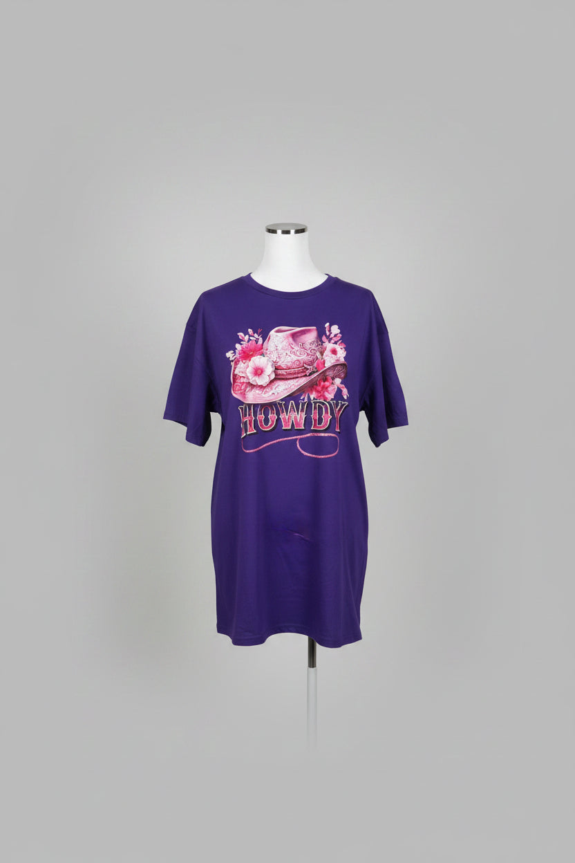 Howdy hat crew neck t-shirt #3864