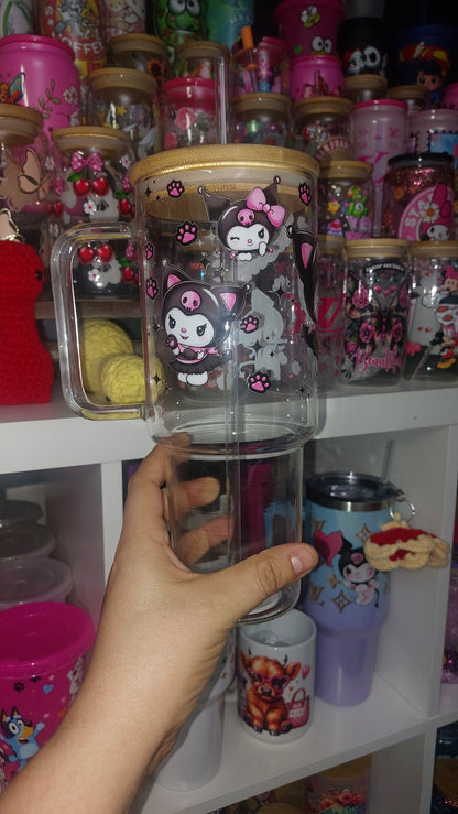 Koromiii 40oz GLASS TUMBLER WITH HANDLE