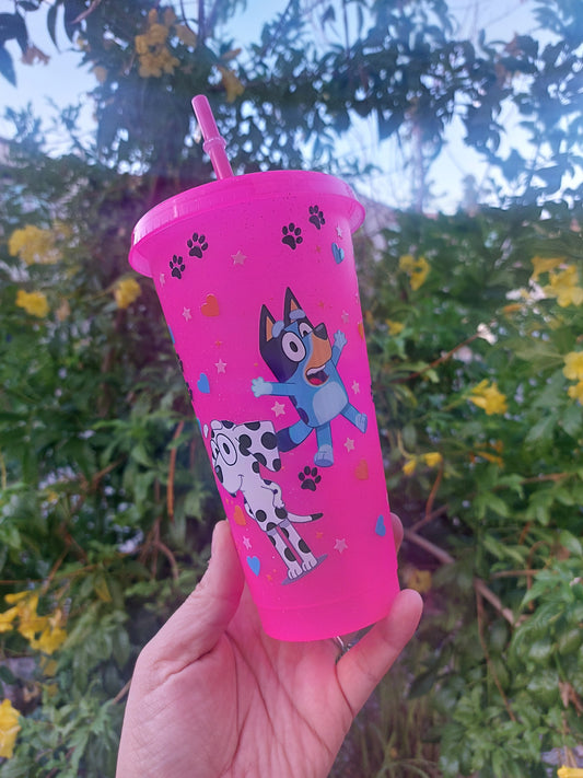 Plastic Starbucks cup with straw Doggy &friends