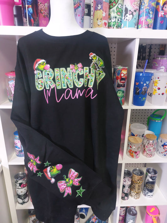 Christmas Grinchy  crew neck sweater