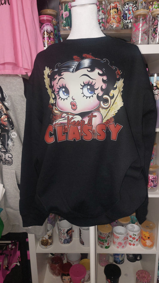 Betty Boop Classic  crew neck sweater