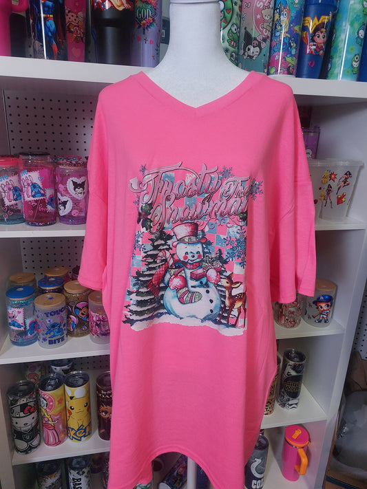 Christmas Snowman T-shirt V-neck ready to go