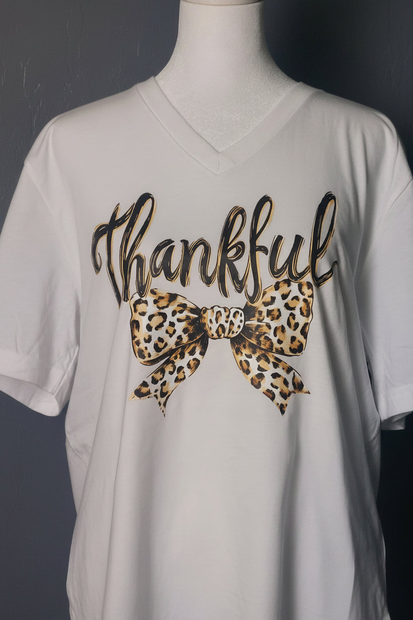 THANKS T-shirt V-neck ready to go #3987