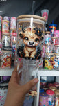 Cow 40oz GLASS TUMBLER WITH HANDLE